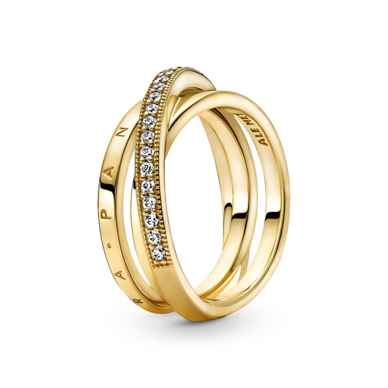 Crossover Pavè Triple Band Ring