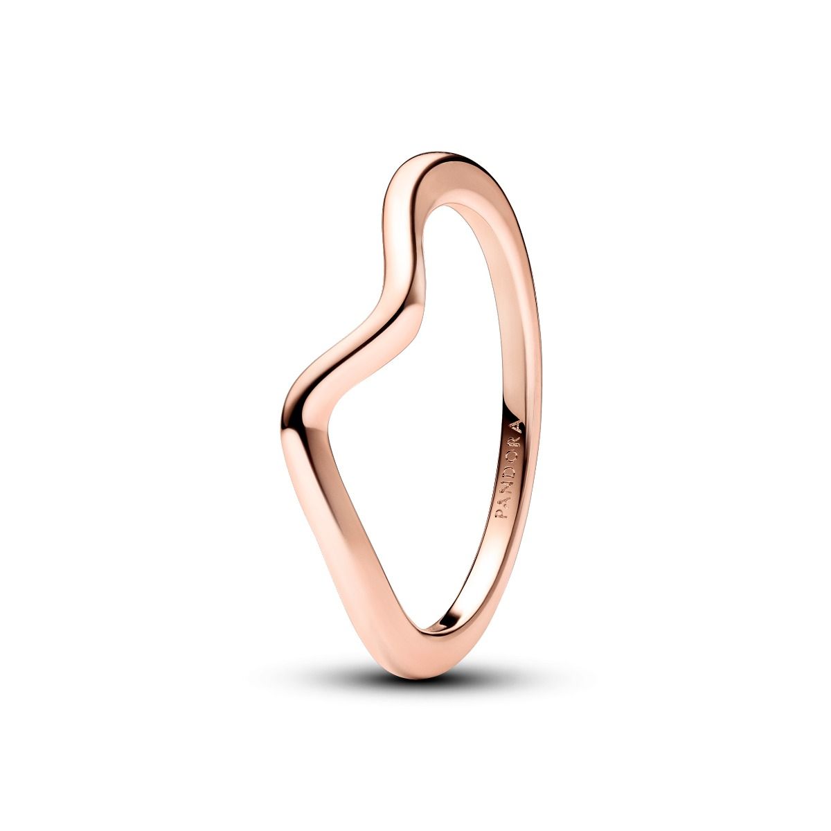 Polished Wave Ring 14k Rose gold-plated