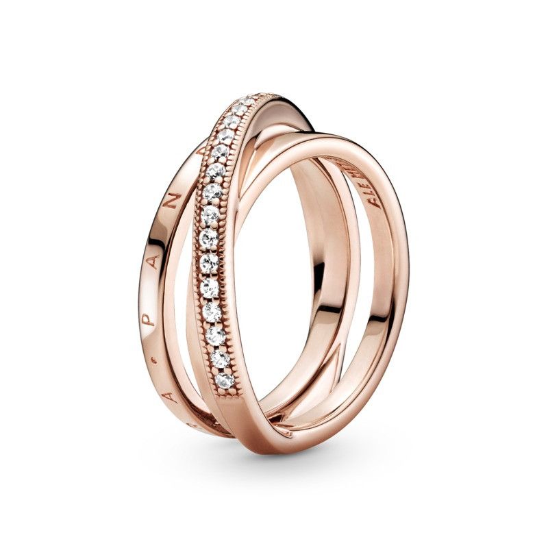 Crossover Pavè Triple Band Ring