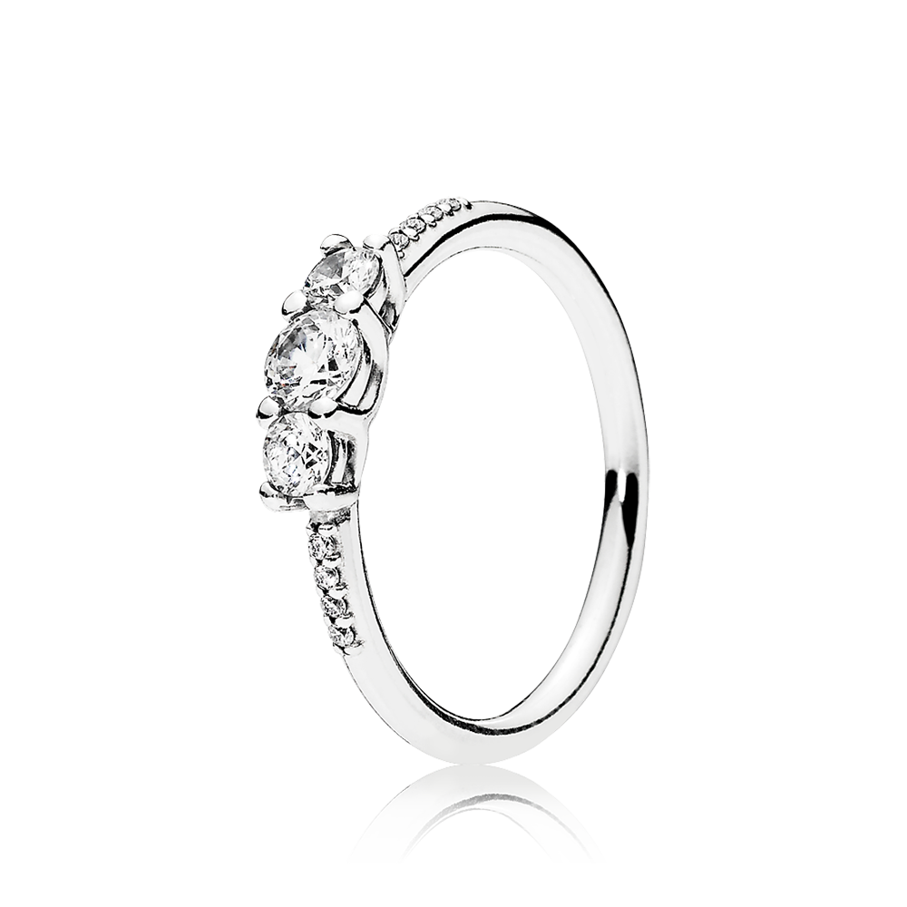 Clear Three-Stone Ring