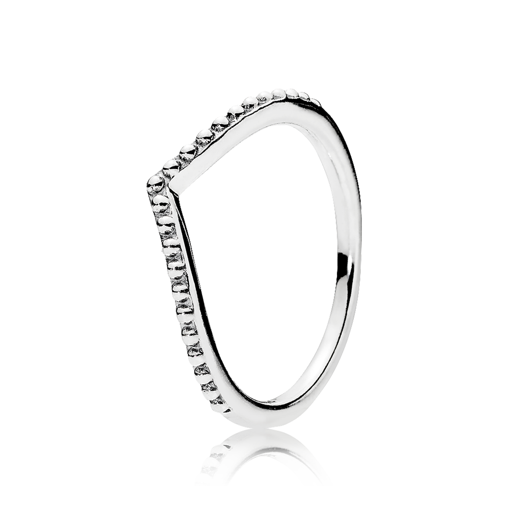 Beaded Wishbone Ring