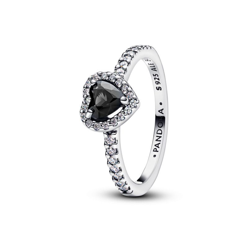 Elevated Black Heart Ring