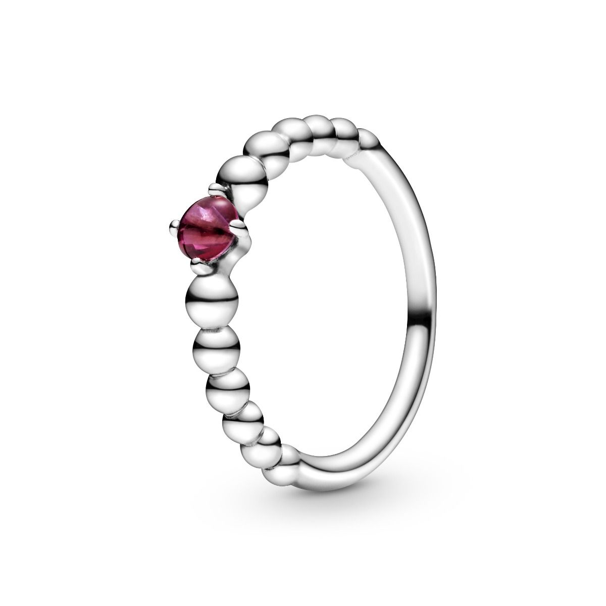  Blazing Red Beaded Sterling Silver  Ring