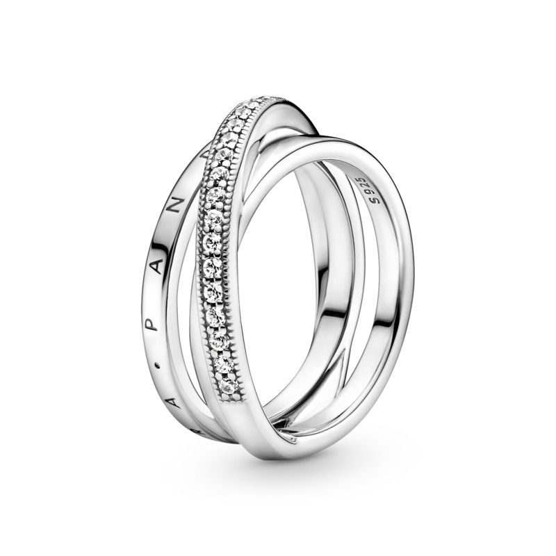 Crossover Pavè Triple Band Ring