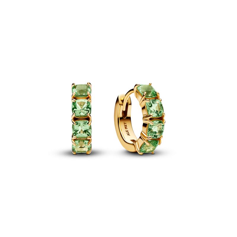 Green Hoop Earrings