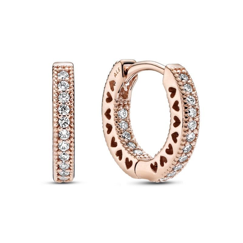 Pavè Heart Hoop Earrings