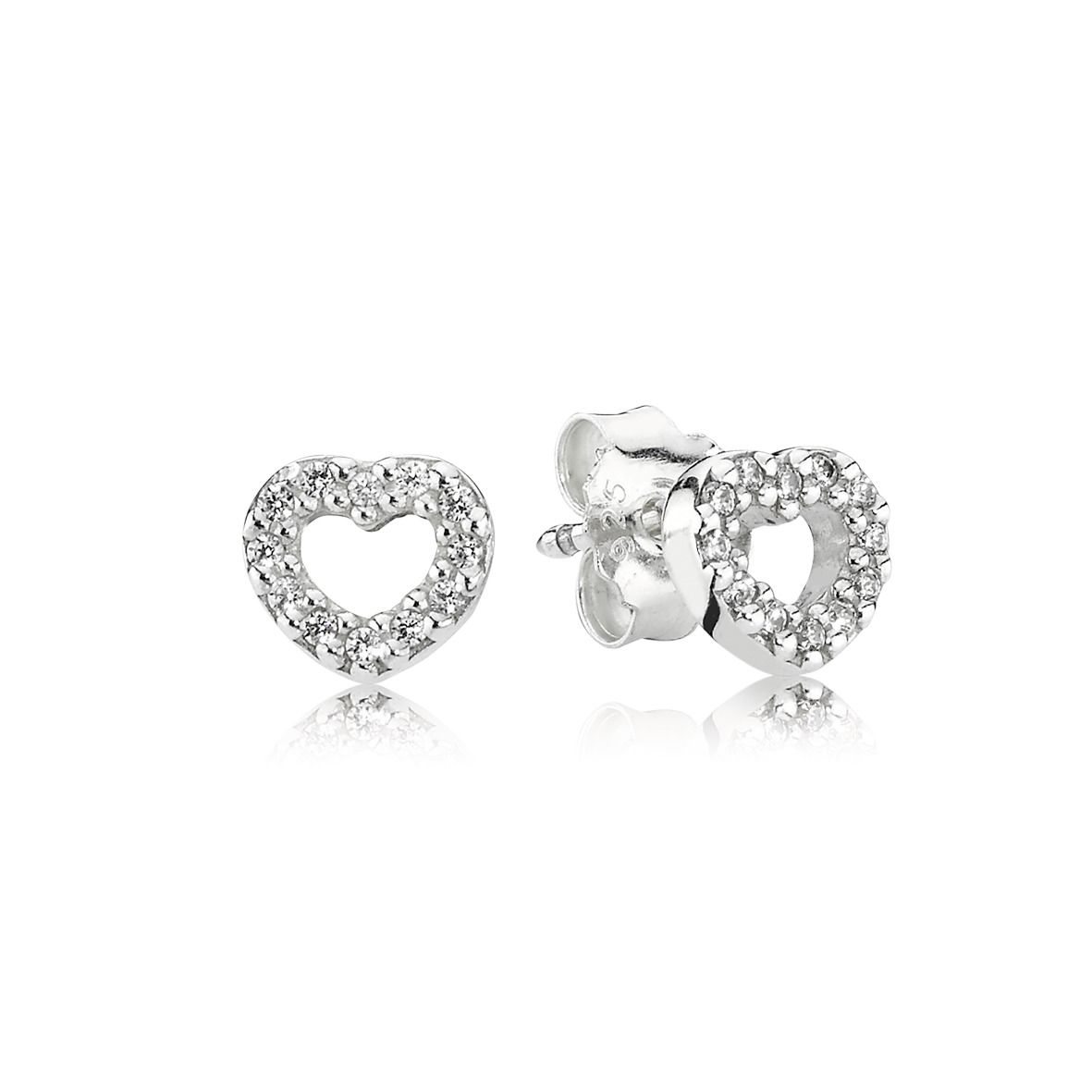 Open Heart Stud Earrings