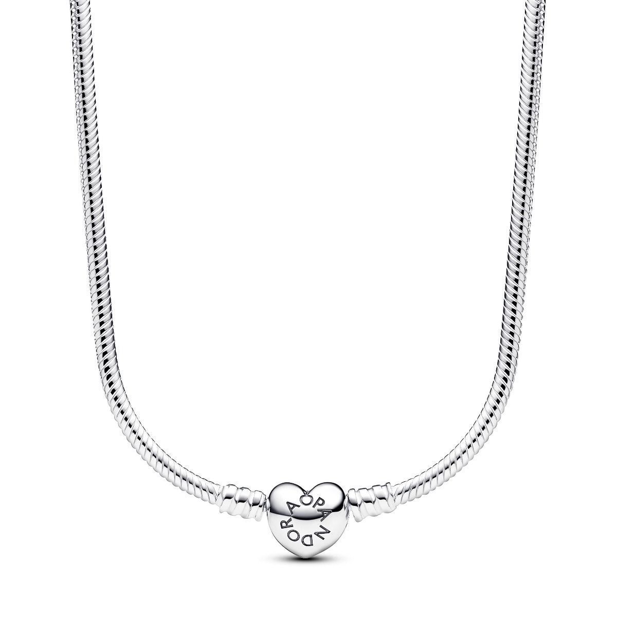 Pandora Moments Heart Clasp Snake Chain Necklace