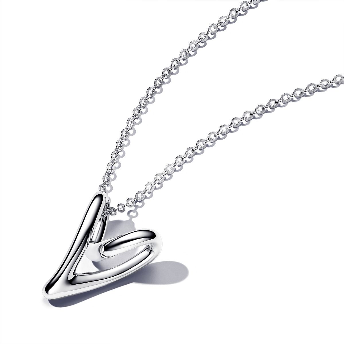 Organically Shaped Heart  Pendant Necklace