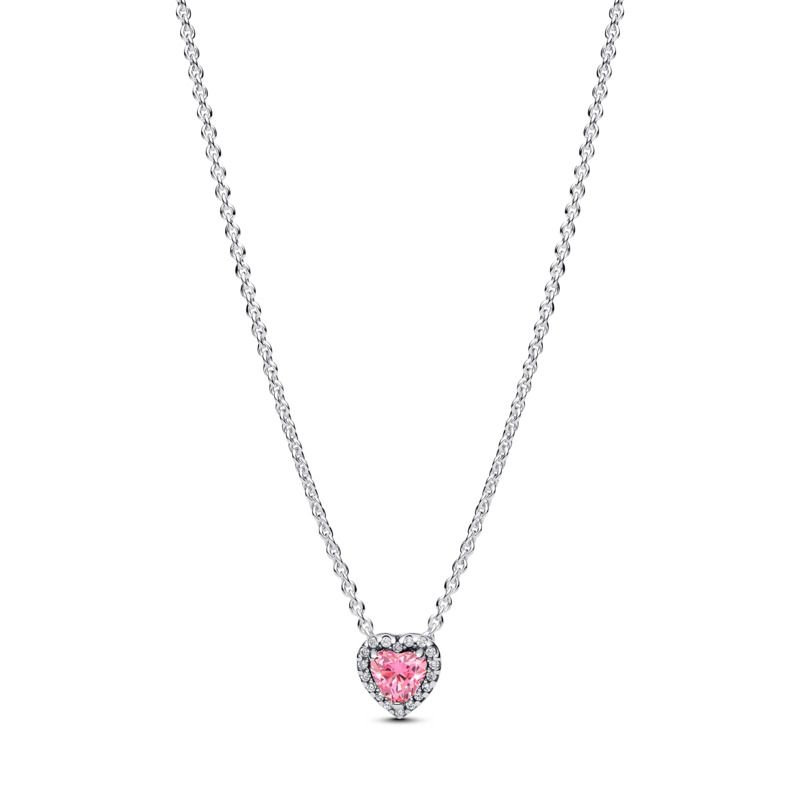 Pink Elevated Heart Necklace