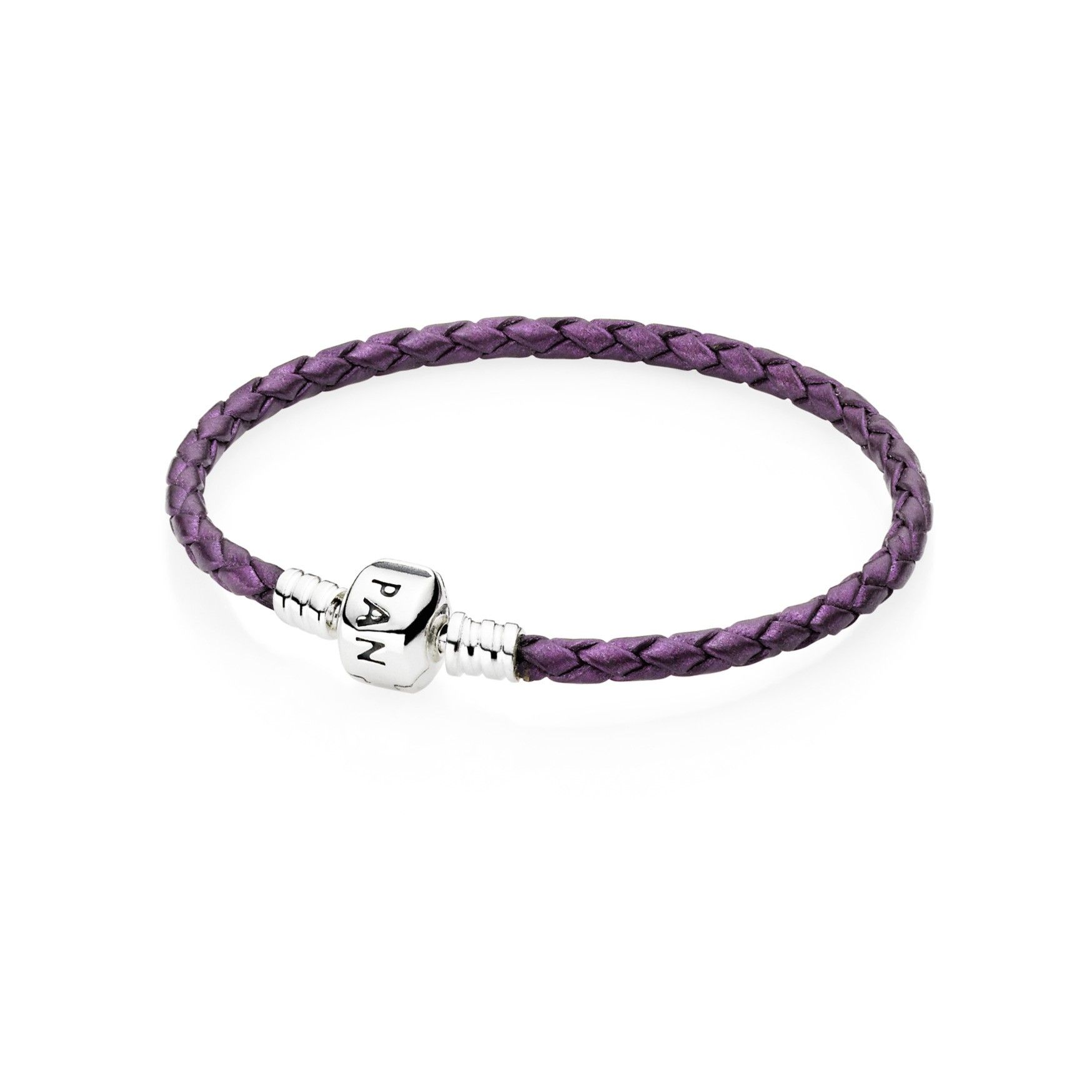 Purple leather bracelet, single
