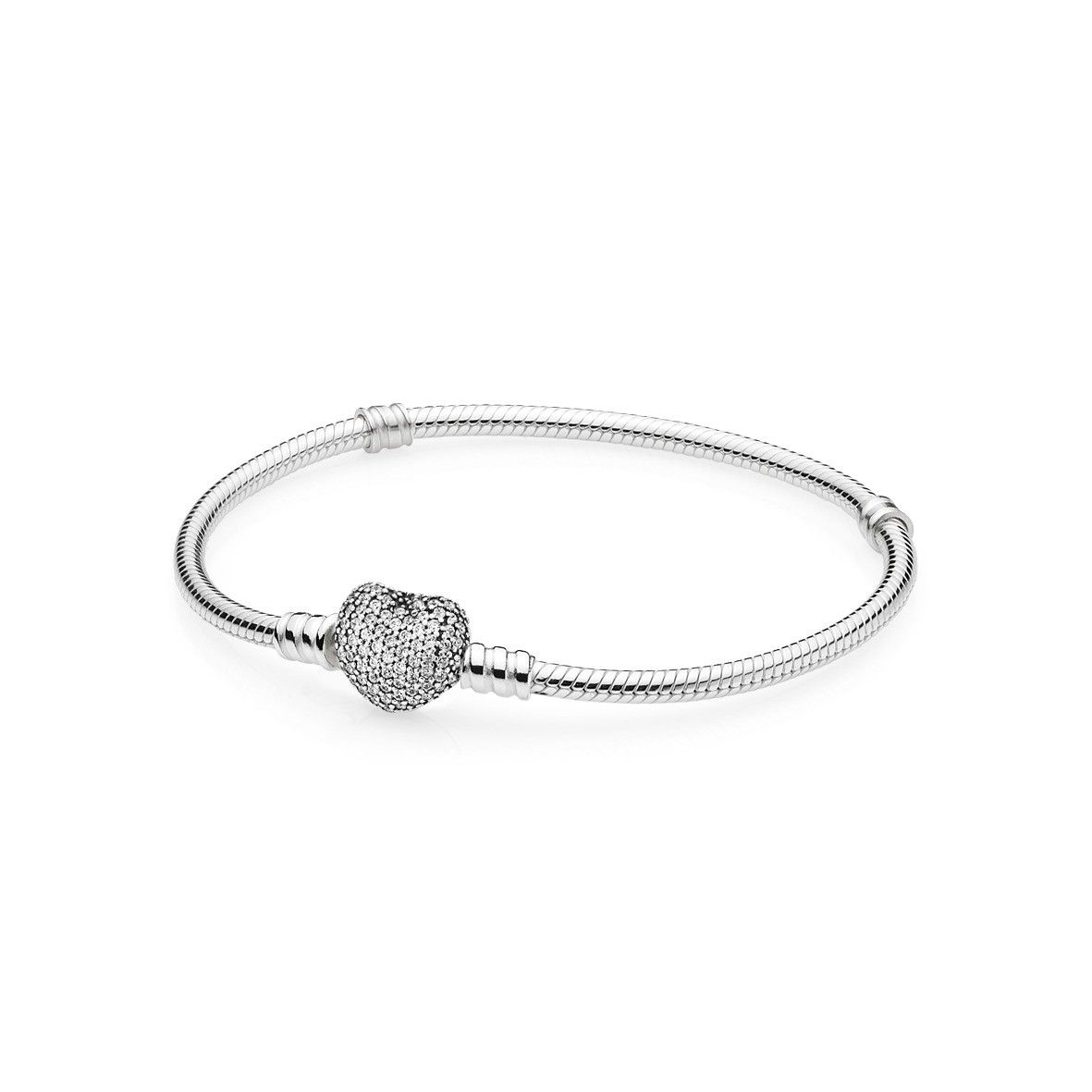 Moments Sparkling Heart & Snake Chain Bracelet