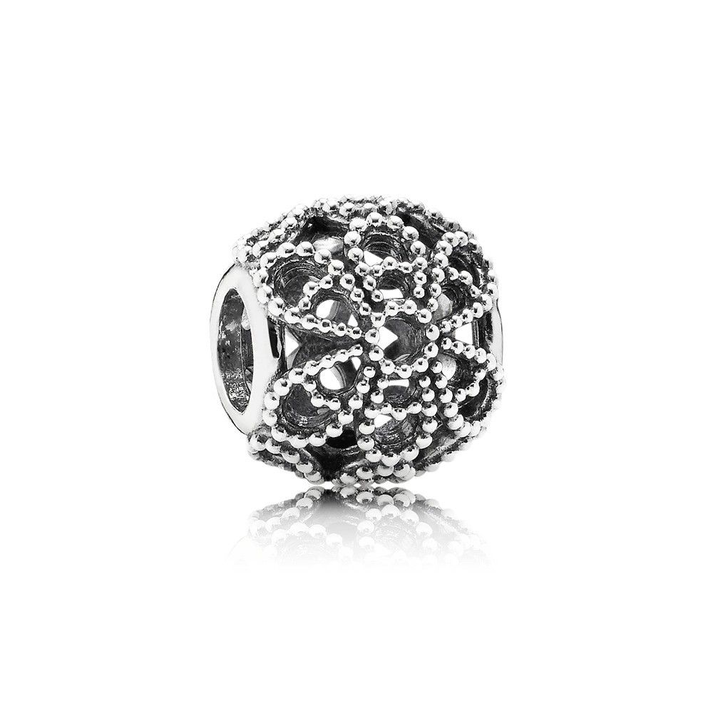 Beaded Openwork Flower Charm