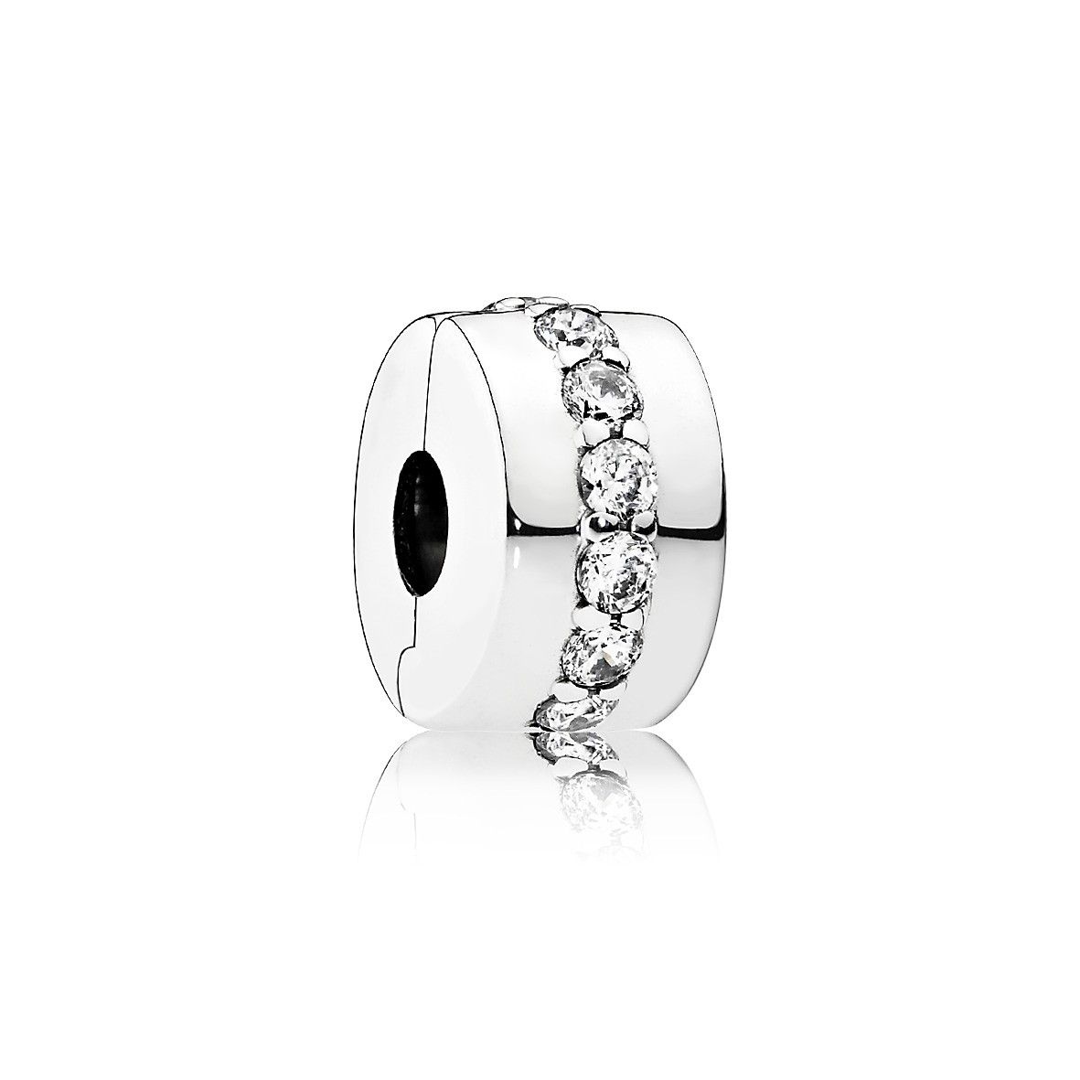 Clear Sparkling Row Clip Charm