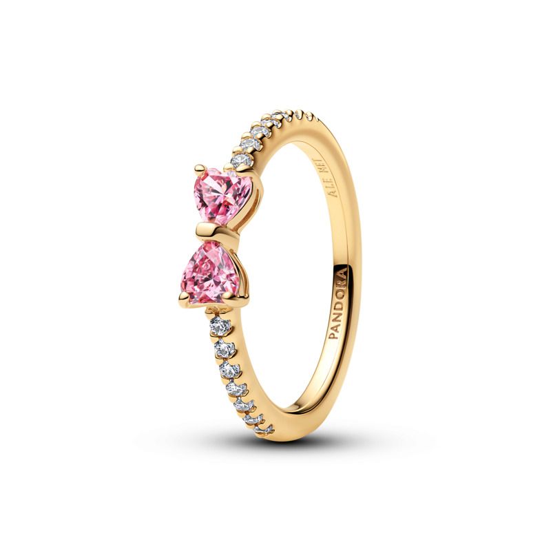 Sparkling Pink Bow Ring