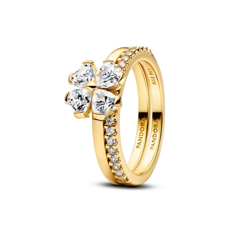 Sparkling Lucky Clover Splittable Ring
