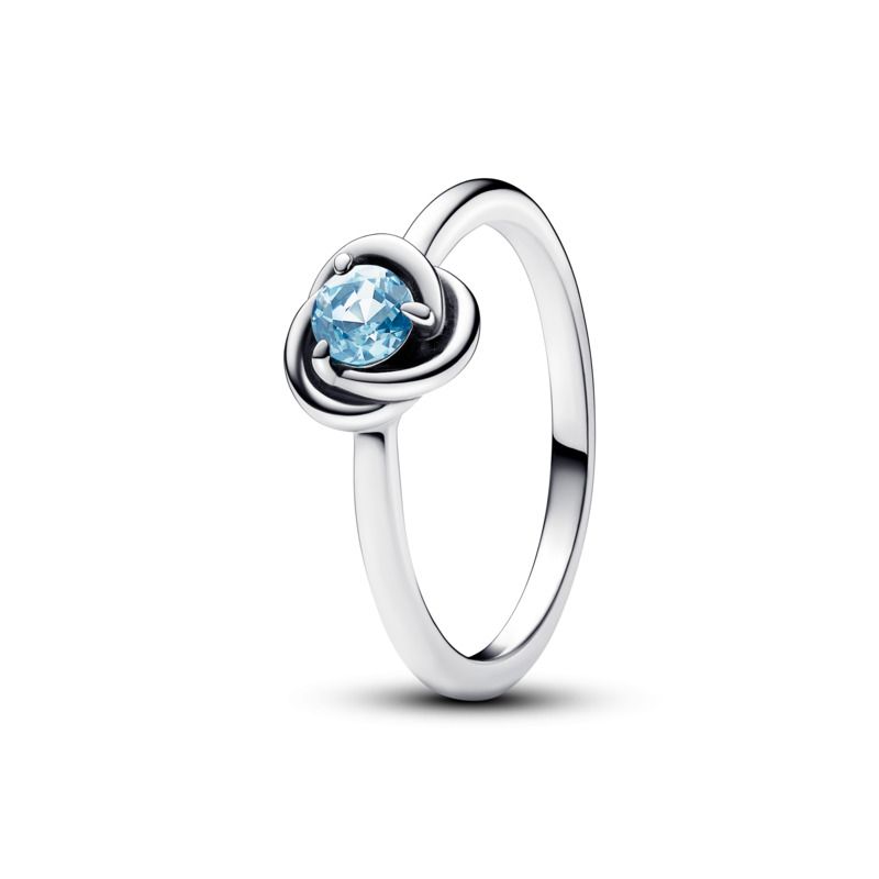  Sea Aqua Blue Eternity Circle Ring
