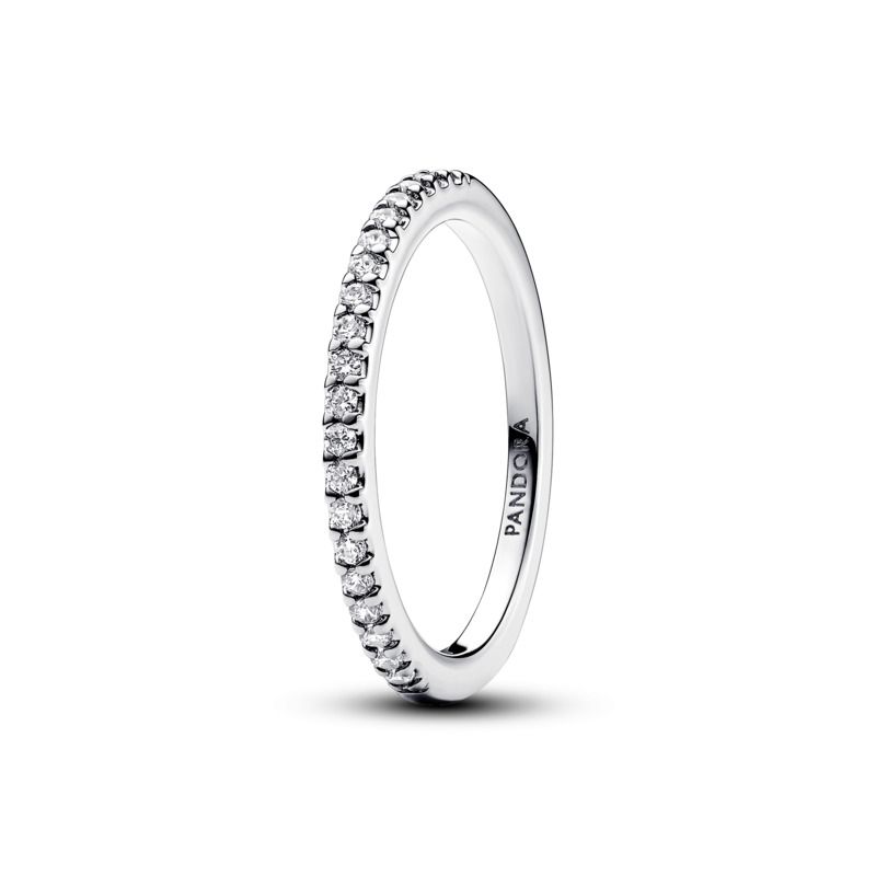 Sparkling Band Ring with clear cubic zirconia