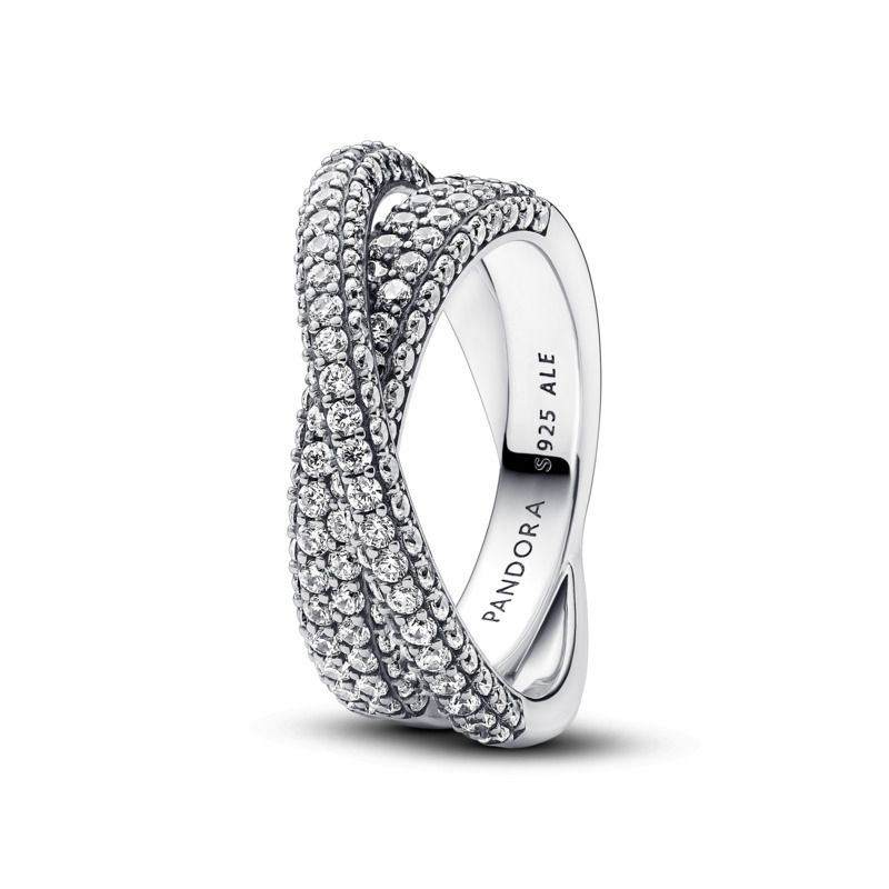  Pandora Timeless Pavé Crossover Dual Band Ring