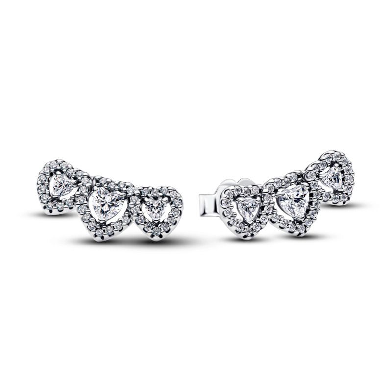 Halo Heart Trilogy Stud Earrings