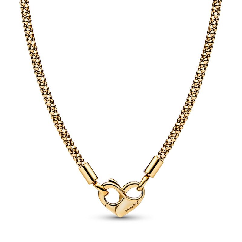  Pandora Moments Studded Chain Necklace in 14k Gold-plated.