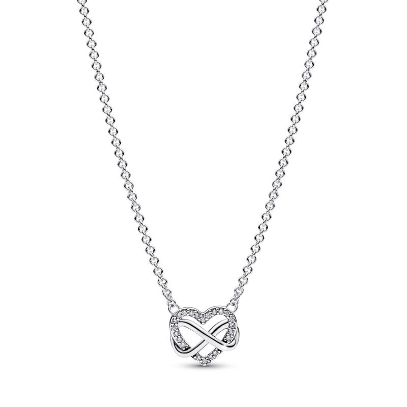 Sparkling Infinity Heart Collier Necklace