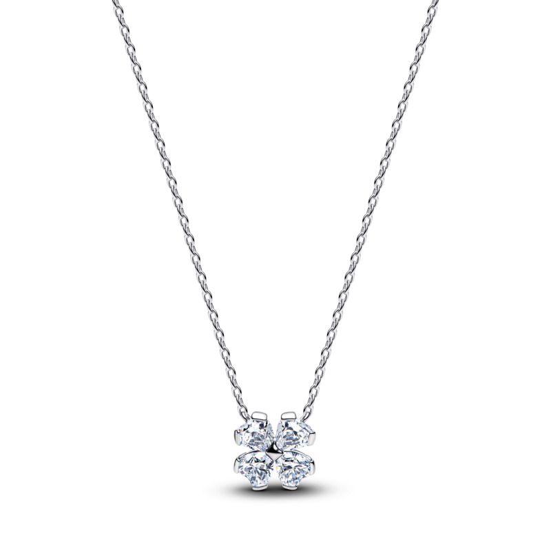 Sparkling Lucky Clover Pendant Necklace