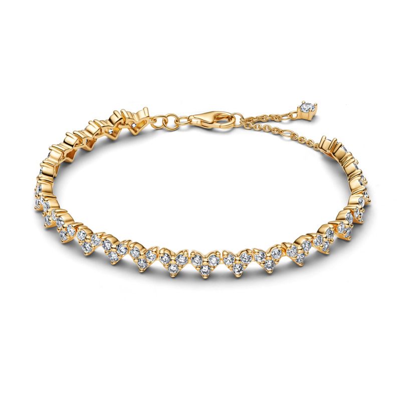 Triple Stone Heart Bracelet