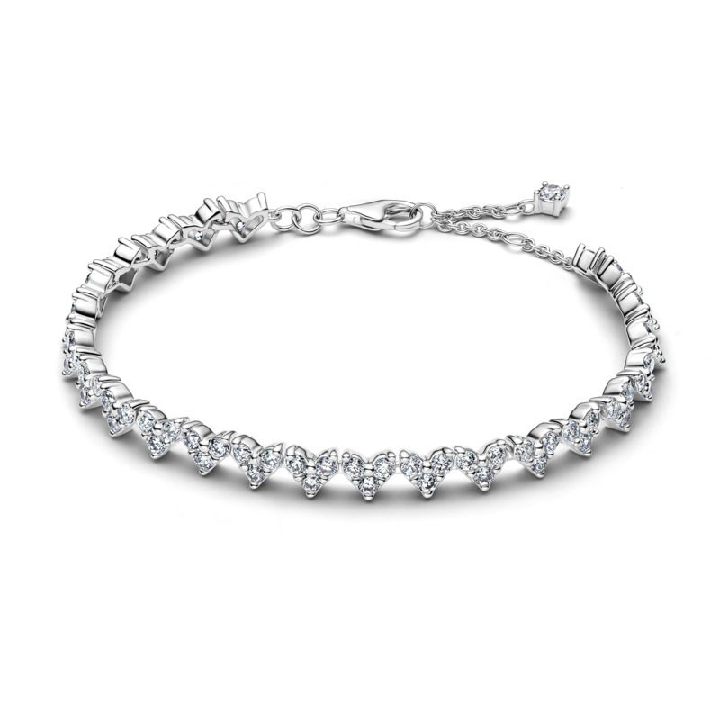 Triple Stone Heart Bracelet