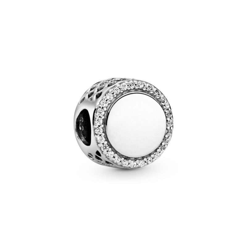  Silver charm with clear cubic zirconia