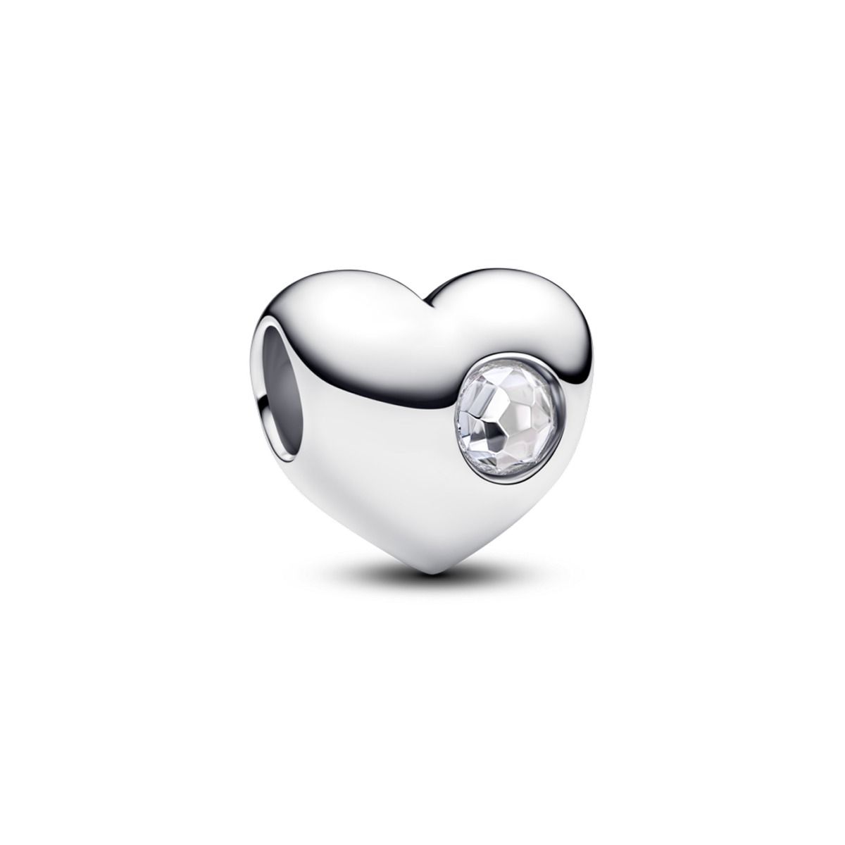 Engravable Clear Stone Heart Charm