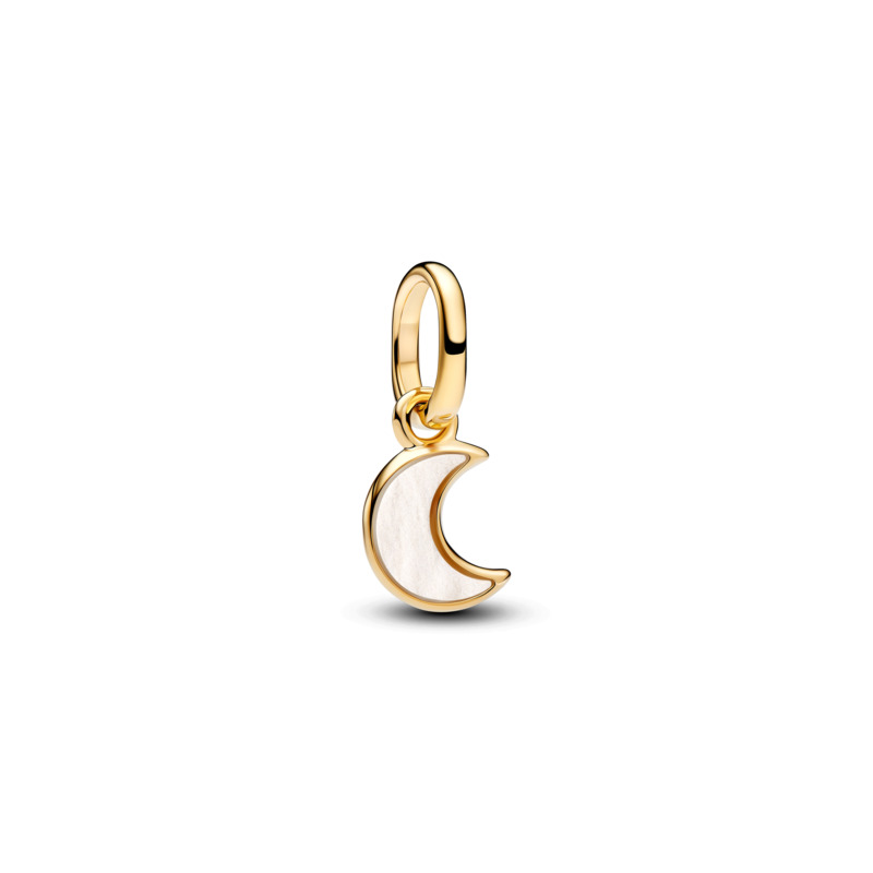 White Crescent Moon Mini Dangle Charm - PandoraShop Online